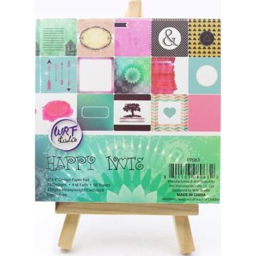 YPP CRAFT 60pcs 4" Single-side Printed Happy Note pattern creative papercraft art paper handmade scrapbooking kit set book