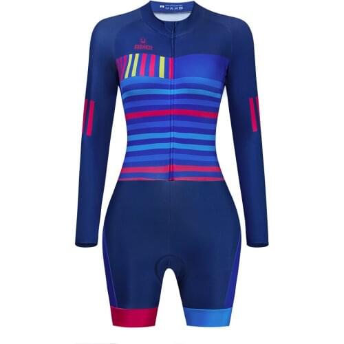 2021 Frenesi Womens Macaquinho Long Sleeve Cycling Jumpsuit Clothes Summer Bike Skinsuit Sets Triathlon Mtb Riding Bodysuit