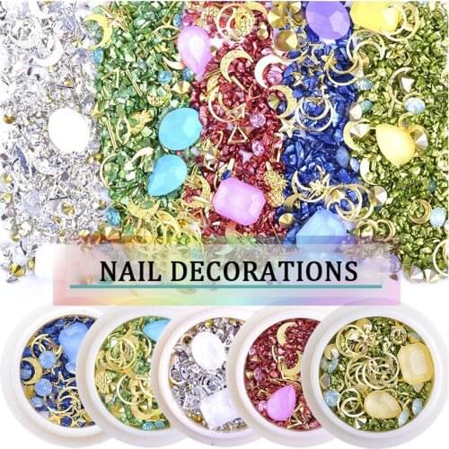 1 Box New 3D Nail Jewelry Glass Diamonds Mocha Decorations DIY Rhinestones Mixed Accessories Beauty Design Multi-size