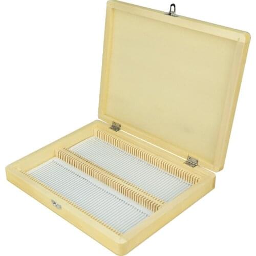 100pcs Wooden Microscope Slides Box Pathological Slides Storage Box Holder Case