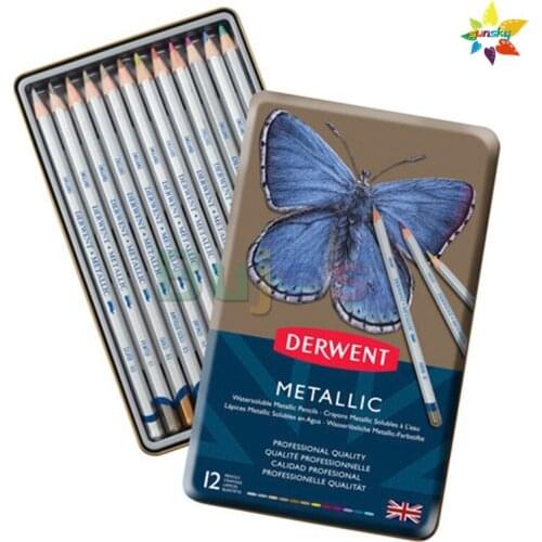 12 color 0900456 Derwent Metallic pencil Crayons De Couleur Professtional artist Color painting pencil hand drawing art set