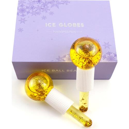 2pcs/Box Large Beauty Ice Hockey Energy Beauty Crystal Ball Facial Cooling Ice Globes Water Wave Face and Eye Massage Skin Care