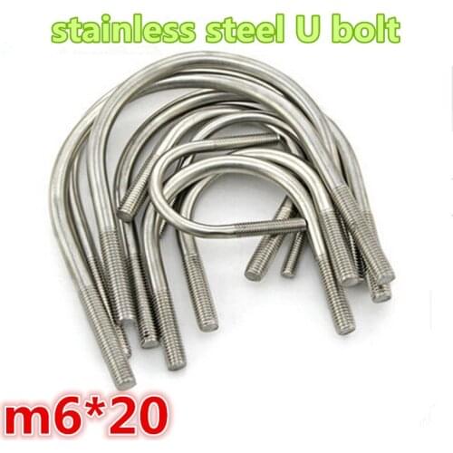 20pcs m6*20 304stainless steel a2-70 304ss u shape bolt