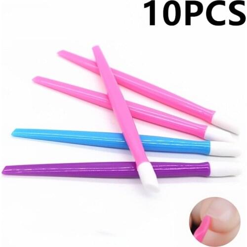 5/10PCS 9.8Cm Soft Nail Cuticle Pusher Plastic Rubber Pink Color High Quality Nail Tool Set Nail Art Manicure Accessories