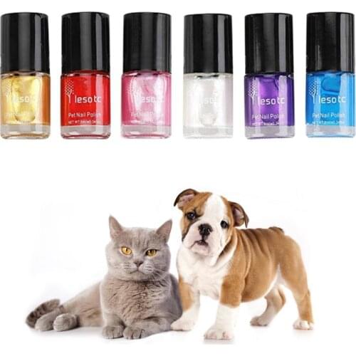 6pcs Non-Toxic Water-Base Healthy Ingredients Pet Dog Nail Polish Pet Supplies