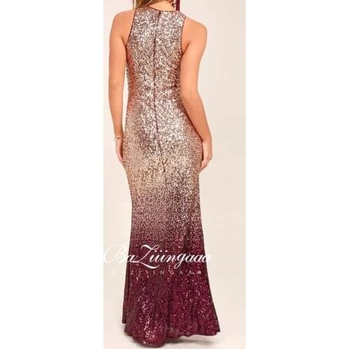 BAZIIINGAAA Luxury Ball Gown Long Woman Gown 2021 Sequins Evening Dresses Parties Robe de bal Plus Size Prom Party Gowns