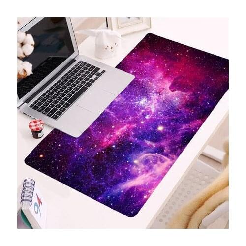 Large Gaming Mouse Pad Blue Purple Cloud Space Waterproof Extended Lock Edge Computer Desk Notbook Gamer Mice Mat Mouse Mat XL