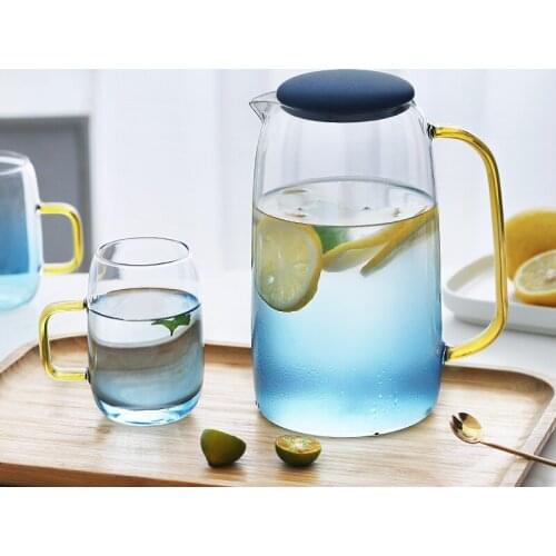 Large Water Jug Glass Water Pitcher Home Use Kettle Tea Pot Glass Water Jug With Handle for Boiling Cold Drinkware Glass Pitcher