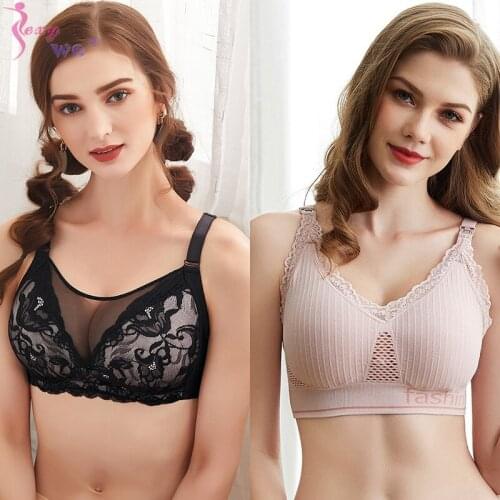 SEXYWG Nursing Bra Summer Breathable Breastfeeding Bras for Women Maternity Bra Plus Big Size Easy Feeding Bra Wire Free Sets