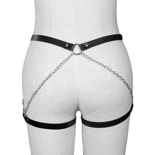 CKMORLS Sexy Leather Harness Suspenders Sex Lingerie Erotic Fesse Stockings Body Woman Bdsm Bondage Adjustable Thigh Garter Belt