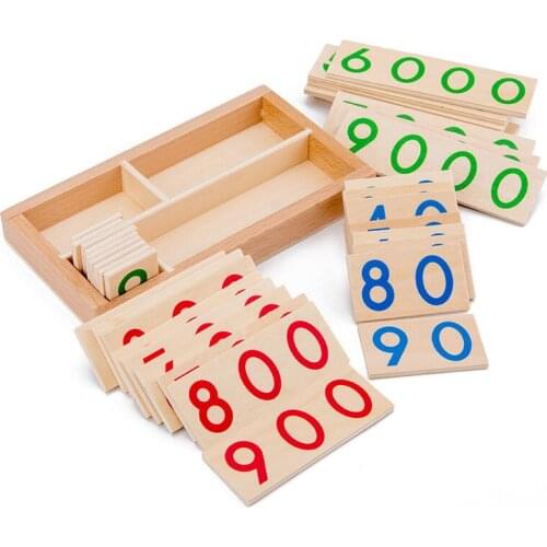 Montessori Wooden Numbers Card 1-9000 Math Preschool Learning Card Teaching Aids Children Early Educational Toys For Baby