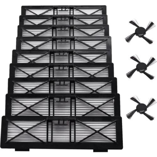 9X Hepa Filter 3X Side Brush for Neato Botvac D3 D4 D5 D6 D7 D70 D75 D80 D85 Connected Botvac 75E 80 85 Brushes Filters Parts