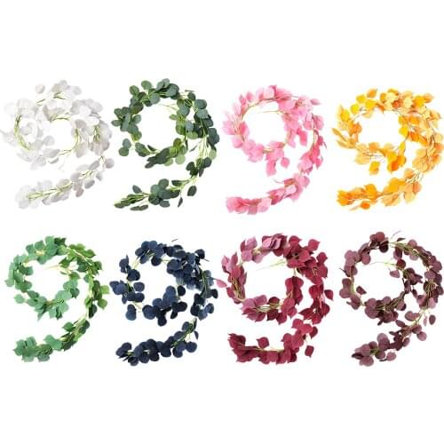 Artificial Eucalyptus Garland Greenery Leaf Vine Wreath Outdoor Plants Decor
