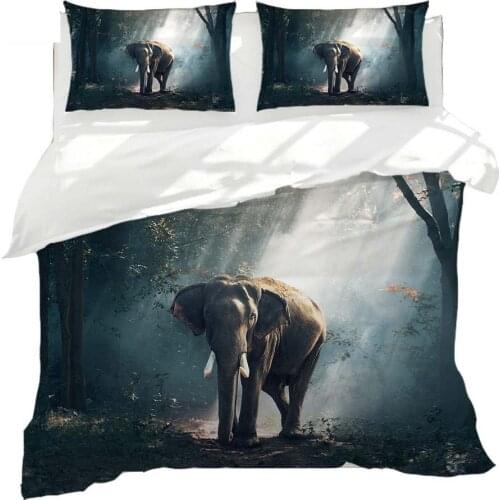 Elephant bedding sets twin king size duvet/comforter cover 3/4pcs AU queen size boy linens 3d bed clothes animal print hot sale