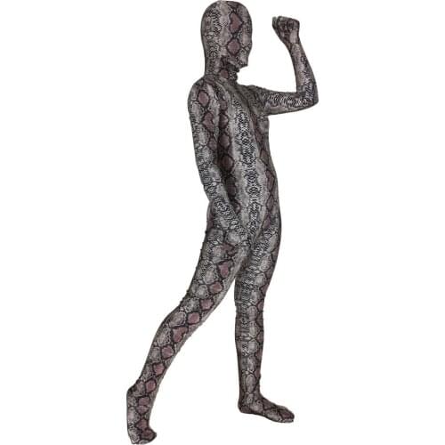 Adults Kids Snake Zentai Cosplay Costume Snake Superhero Animal Zentai Full Body Suit Halloween Bodysuit