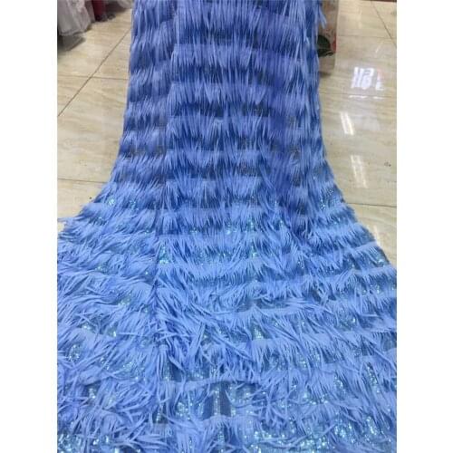 Beautiful fringe sequins mesh YG-703 French Nigerian Laces Fabrics with sequins High Quality African Laces Fabric Wedding