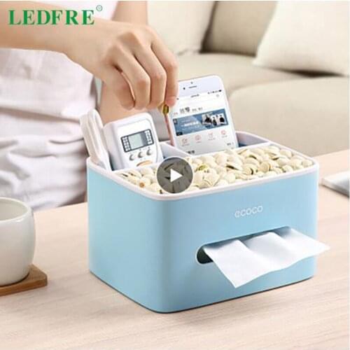 LEDFRE Home Office Multifunctional Remote Control Box Cosmetic Storage Suction Cup Tissue LF89001