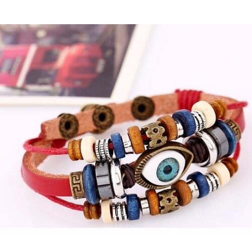 Bohemia Neutral Bracelet Set Beads Men Jewelry Leatherwear Adjustable Bracelets For Women Pulseira Masculina Armband Bangles