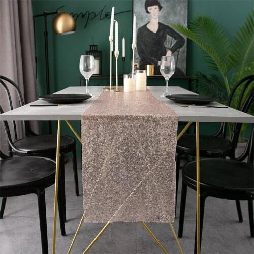 Sequined Table Runner, Sparkly Metallic Sequin Table Runner Party Decorations for Birthday, Wedding, Holiday ,Event Decorations