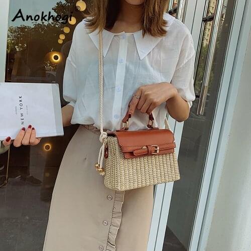 New Style Women Casual Straw Square Bag Fashion Summer Bag Rattan Handbag ML113