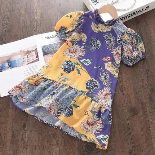2021 New Baby Girls Dress Bohemian Summer Dress For Girls Casual Girls Beach Sundress Teenage Kids Teen Children Clothes 3-7Year