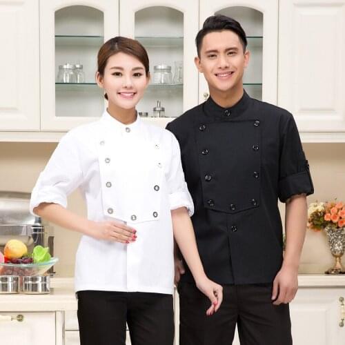 New Arrival Hotel Kitchen Uniform Fashion Chef Wear Short Sleeved Summer Hotel Restaurant Chef Clothes B-5577