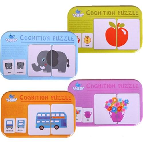 Cognition Puzzle Toys Baby Learning English Iron Box Montessori Matching Game Educational Toys Puzzles For Children Gift