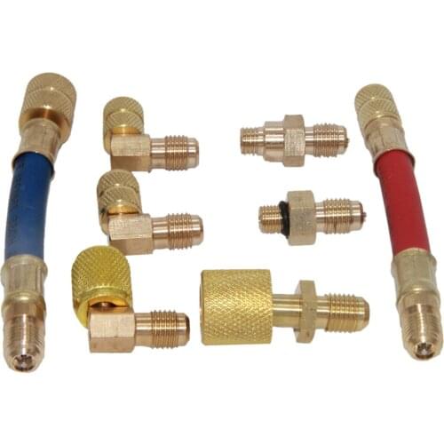 Car A/C Air Condition Adjustable Quick Coupler- High Low Adapter Connectors Car Accessories