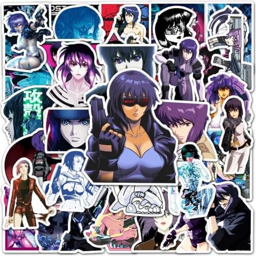 10/51Pcs/Pack Ghost In The Shell Anime Stickers Laptop Bicycle Guitar Skateboard Sticker Kid DIY Graffiti Waterproof stikers Toy