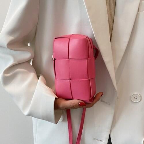 Pu Leather Weave Crossbody Bags for Women Mini Square Shoulder Bag Female Trending Designer Messenger Bag Summer Small Chest Bag