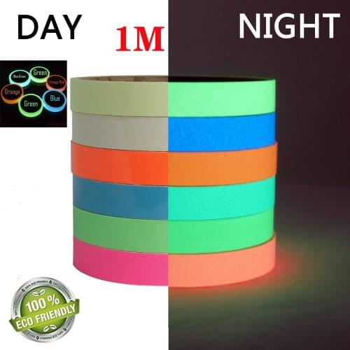 1M Luminous Reflective Film Tape Fluorescent Night Self-adhesive Home Decor Warning Tape Glow In The Dark Sticker Security