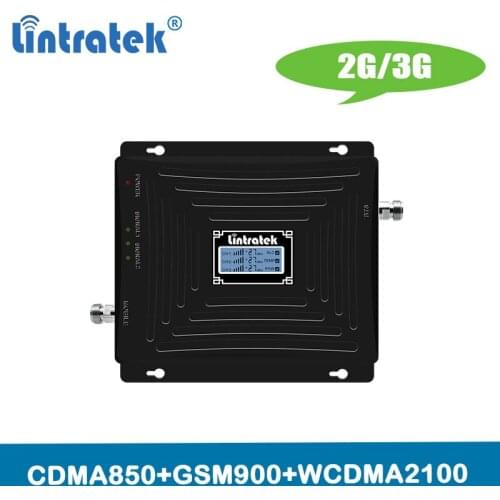 Lintratek TriBand 850/900/2100mhz Repetidor Amplifier 2G 3G Mobile Cellular Signal Booster 3G CDMA 850 2100 900 Repeater @4.9