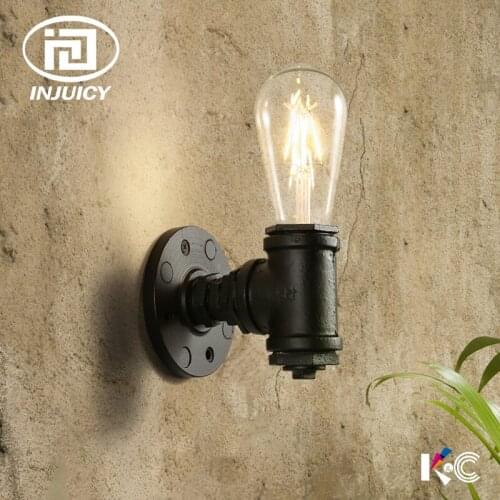 Vintage American Rural Iron Art Edison Bulb Wall Lights Coffee Shop Water Pipe Industrial LOFT Retro Wall Lamp
