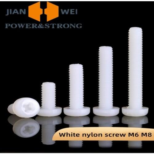 [M6 M8] Cross round head nylon screw plastic plastic screw pan head screw bolt