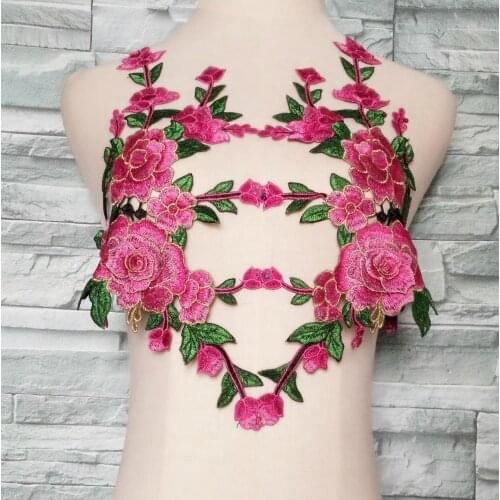 1pair Beautiful Flower Applique Embroidered Sew on Patches For Clothes Dress Fashion Sticker Diy Decoration Repair High Quality