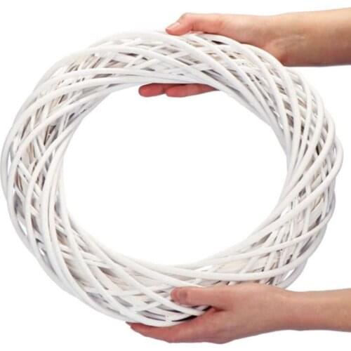 10/20/30 CM Wicker Wreath Decor Christmas Rattan Vine Ring Floral Hoop Natural Ornaments Craft Accessories DIY Garland Gifts