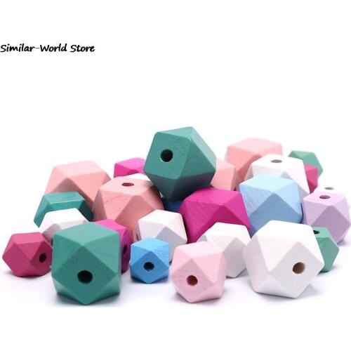 10PCS Wood Beads 12mm 15mm 20mm Octagonal Loose Bead Jewelry For Making Wooden Necklace Bracelet DIY Accessories