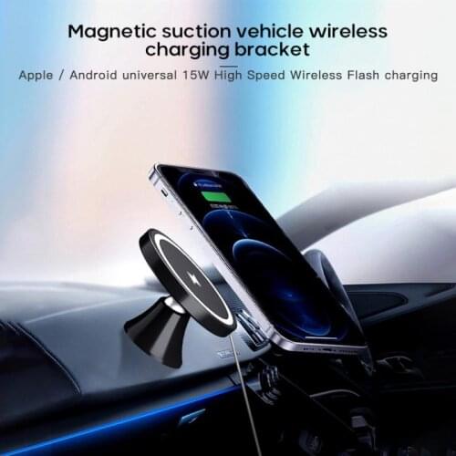 15W Magnetic Wireless Car Charger Phone Holder For IPhone 12 IPhone12 Pro Max Wireless Charging Car Phone Holder Dropship