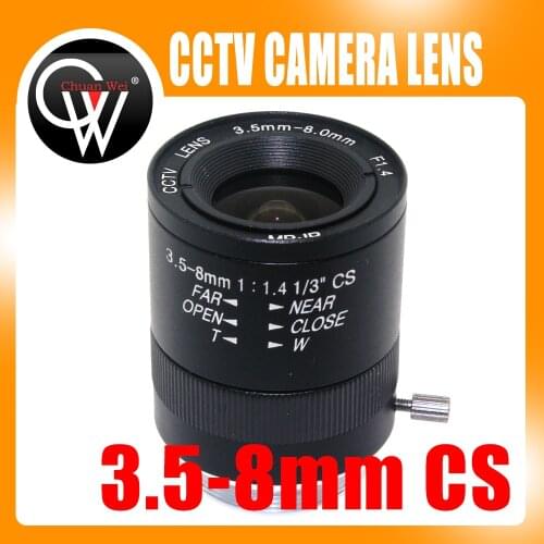 3.5-8mm CS lens CS Mount Varifocal Manual Iris CCTV Lens for CCTV Security Cameras BOX