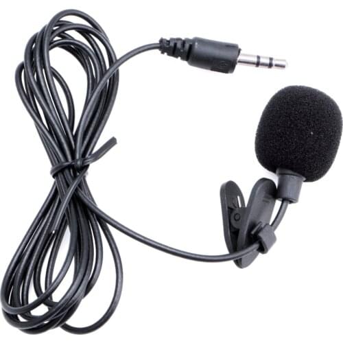 3.5mm Clip On Mini Microphone Lapel Tie Hands Free Lavalier Mic For Laptop PC BK