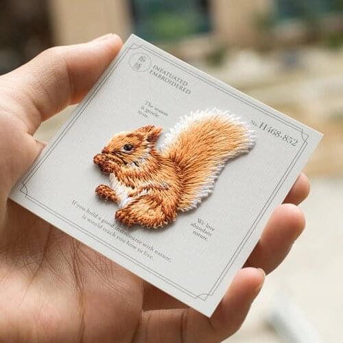 3pcs/lot Squirrel Embroidered Patch Iron on or Sewing Applique Cute Patches Shirt Bag Jeans Badges for Clothing Animal Patch