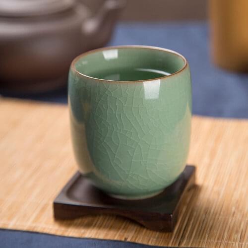 [GRANDNESS] longquan celadon tea cup Longquan Celadon Teacup Japanese Q Office Glass Ceramic Cup Glass Tea Cup 160ml