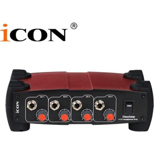 ICON NeoAmp 4 channel stereo headphone amplifier, individual volume control, include 18 Volt AC adapter