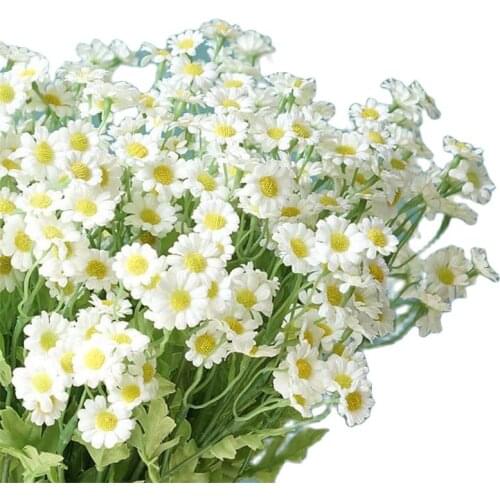 6Pcs Fake Chamomile (6 Stems/Piece) 21" Length Simulation Simulation Chamomilla for Wedding Home Decorative Artificial Flowers