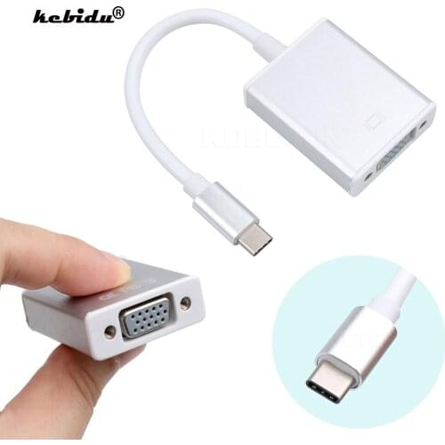 USB 3.1 Type C To VGA Cable Adapter For Apple For Macbook Chromebook Pixel Lumia 950XL Type-c Male To Female VGA Converter