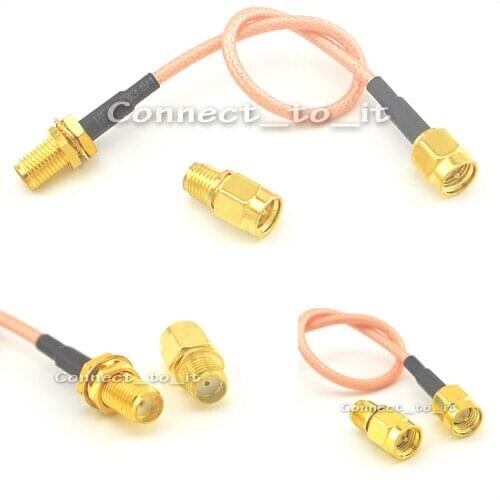 Extension cable SMA plug to SMA Jack bulkhead connector pigtail cable RG316 15cm + SMA Male to Female connector