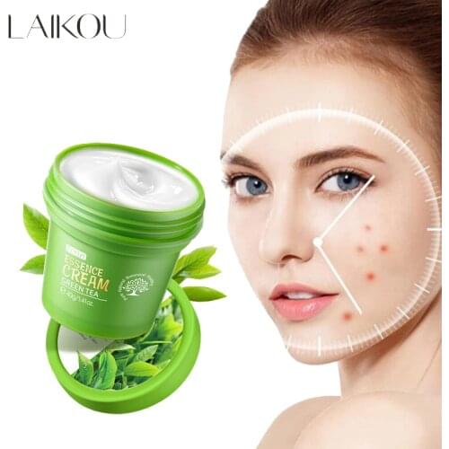 LAIKOU Green Tea Essence Facial Cream Anti Acne Oil-control Smoothing Skin Shrink Pores Whitening Moisturizing nourishing Cream