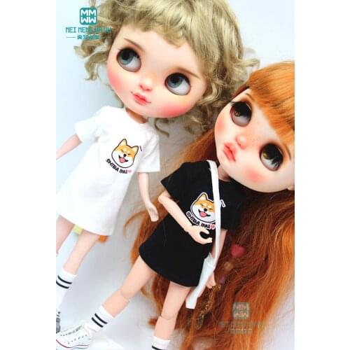 1/6 28-30cm blyth Azone doll clothes Accessories fashion tide dog long T-shirt thread socks