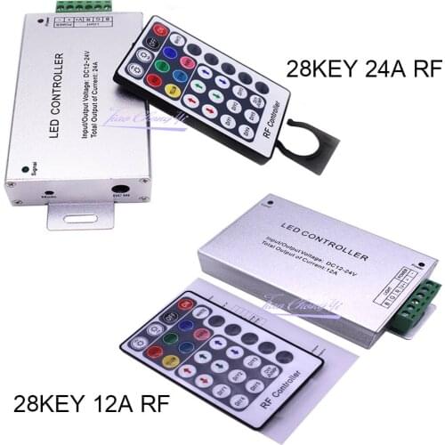 DC12V-24V 12A 24A 28key RF Wireles Remote Led RGB Controller Dimmer For 3528 5050 RGB Led Strip Lights Led Controller