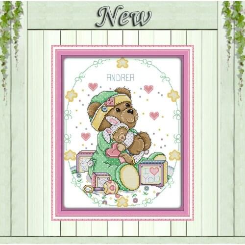 The bear mother and son cartoon diy Painting Counted Printed on canvas DMC 14CT 11CT Cross Stitch Needlework Kits embroidery Set